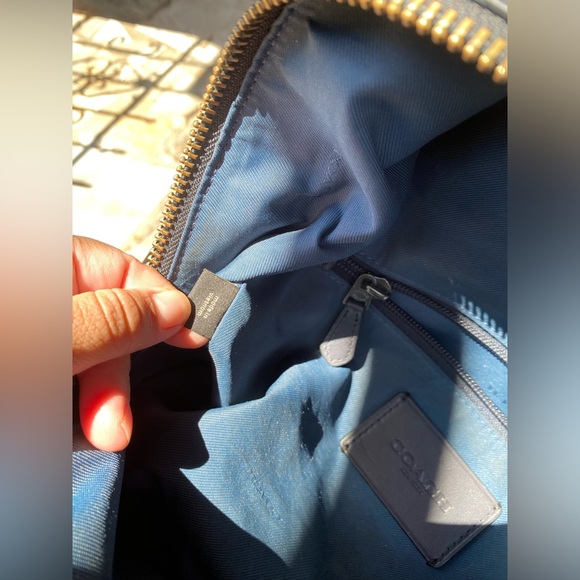 Coach Academy navy Backpack In Signature Leather - Picture 17 of 17